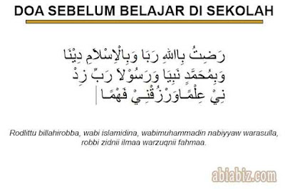 doa sebelum belajar di sekolah