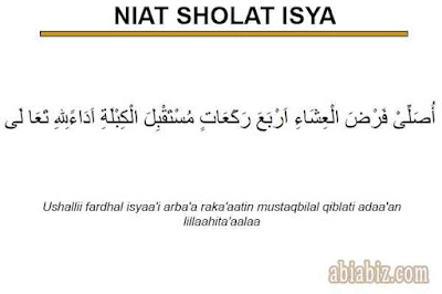 niat sholat isya niat sholat isya
