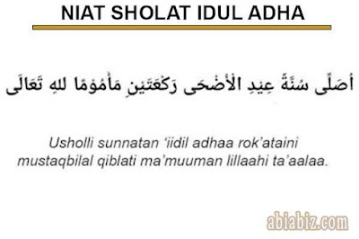 niat sholat idul adha