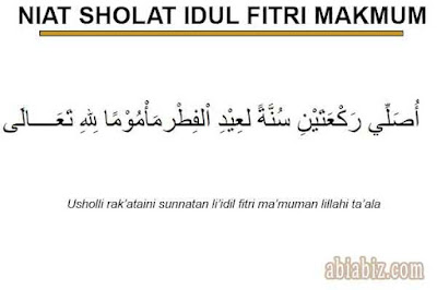 niat sholat idul fitri makmum